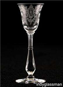 TIFFIN GLASS   ETCHED   CHEROKEE ROSE   #17399   5 1/4   CORDIAL GLASS 