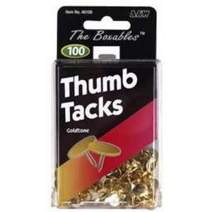 A & W Thumbtacks Gold (100 Count) (6 Pack) Office 