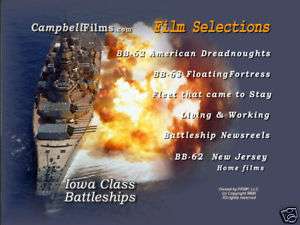 Navy Iowa Class BATTLESHIP Films WW2 Korea New Jersey  