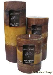 Goose Creek 3 x 8 Pillar Candle Cream Brulee  