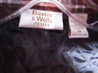 Baxter & Wells Plaid Vest Quilted Fabric Petite Medium  
