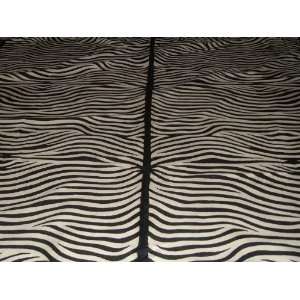   Rug Zebra Black Chain Stitched Wool Rug(8X10FT) Furniture & Decor