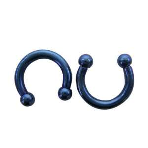  Classic Ball Blue Horseshoe Earrings (8 Gauge)   Fashion 