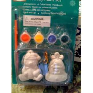  Holiday Paint Set Kit Ornamnet Make Bell Bear Kids