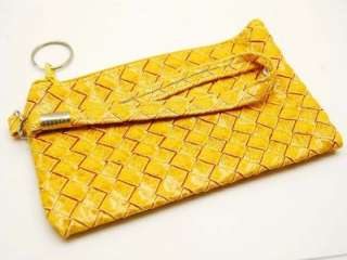 NEW FAUX LEATHER WOVEN COIN CHANGE PURSE KEYCHAIN   ASSORTED COLORS 