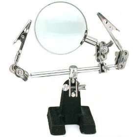   MAGNIFIER GLASS SOLDERING TOOL JIG HOLDER MAGNIFYING THIRD HAND  