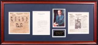 Edgar Hoover Signed Letter Framed FBI Wanted PSA/DNA  