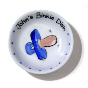 Hand Painted Binkie Dish, Boy