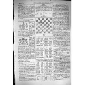   1877 Twelve Pages Chess Moves Illustrated London News
