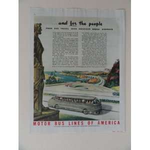 com Motor Bus Lines of America. 40s full page print ad. (highway/bus 