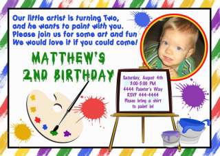 ART PAINTING COOKING BIRTHDAY PARTY INVITATIONS  