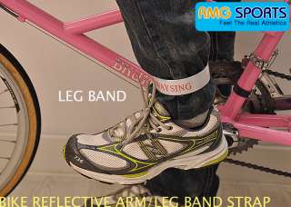 RMG]Bike Reflective Safety Slap Wrap Arm Band silver  