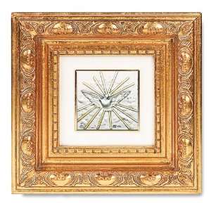   Silver Holy Spirit Confirmation Gold Framed Artwork Catholic Religious