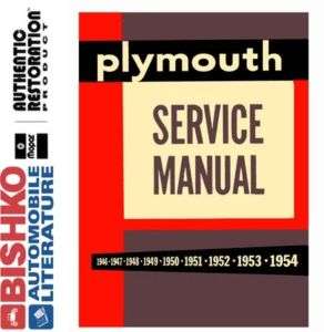 1954 PLYMOUTH BELVEDERE PLAZA SAVOY Service Manual CD  