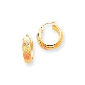  10k Tri color Black Hills Gold Hoop Earrings Jewelry