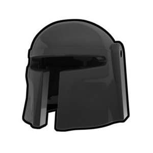  Black Mando Helmet   LEGO Compatible Minifigure Piece 