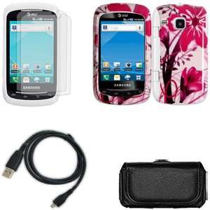   Black Horizontal Leather Pouch for Samsung DoubleTime i857 Cell