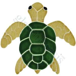 Small Natural Turtle Pool Accents Brown Pool Glossy Ceramic   16249