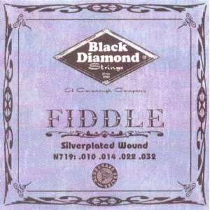 Black Diamond Violin Bluegrass/Country Steel E/A, Silverplated Wound D 