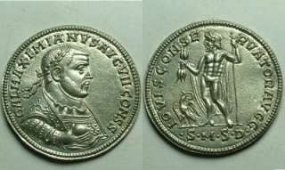 Rare silver Roman medallion Maximianus Jupiter pendant  