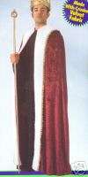 King Kings Robe Cape Royal Queen Royalty Size ADULT  