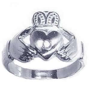  0.03Ct. Diamond White Gold Claddagh Promise Ring Jewelry