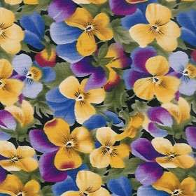 PASSION FOR PANSIES SMALL pansy fabric coordinate RARE 100% 