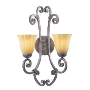   Wrought Iron 2 Light Wall Bracket From the Stratford Collection