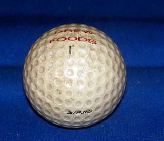 Vintage Drew Foods Zippo Signature Logo Golf Ball  
