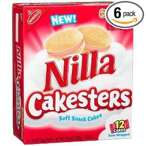 Nilla Strawberry Cakesters, 12 Count Boxes (Pack of 6)  