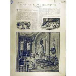  1887 Blenheim Palace Sketches Building Library Garden 