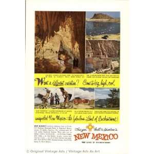   1953 New Mexico Want a different vacation Vintage Ad