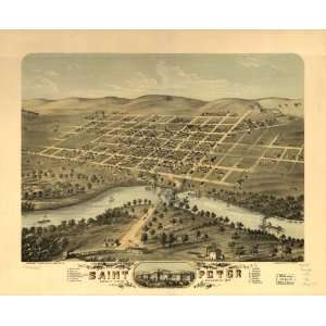   city of Saint Peter, Nicollet County, Minnesota 1870. Merchants Lith