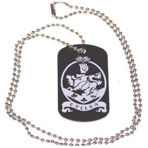 Cullen Family Crest Black Dog Tag with Neck Chain