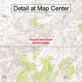 USGS Topographic Quadrangle Map   Erickson Kent Ranch, Wyoming (Folded 
