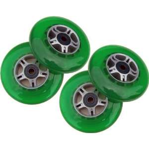  4 GREEN Wheels W/Abec 7 Bearings for RAZOR SCOOTERS 