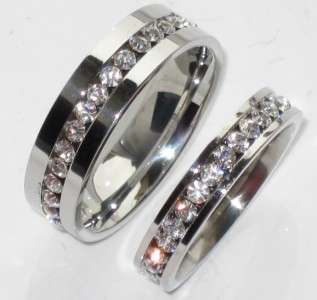 MANS wide LADIES th in SIMULATED DIAMONDS 4mm 7MM WEDDING RING BAND 