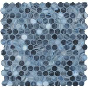  Deep Blue Circles Blue Pool Frosted Glass Tile   17049 