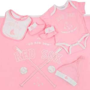  NEWBORN Baby Infant Red Sox Girl Onesie Blanket Hat Bib 