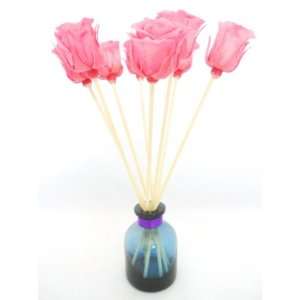 MelroseFields Mini Pink Rose Reed Diffuser Blue Vase & Vanilla 