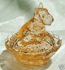 Scottie Dog Salt Dip Scottish Terrier Coral Glass