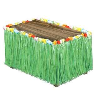  Artificial Grass Flowered Table Skirting Case Pack 18 