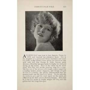  1925 Allene Ray Ethel Grey Terry Silent Film Actor 
