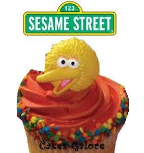 Sesame Street Big Bird 3D Face Cake Cupcake Ring Decoration Toppers 