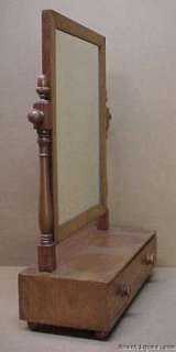Antique Victorian Pine 1 Draw Shaving Stand with Mirror  