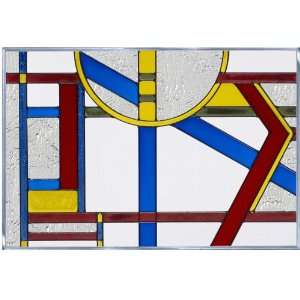  Deco Primary Colors 20.5 x 14 Horizontal Stained Glass 
