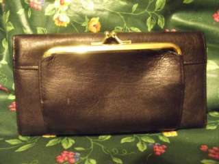 Buxton Leather Checkbook Wallet Clutch, Black  