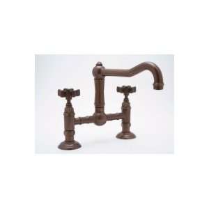 Rohl Deck Mounted Country Kitchen Bridge Faucet with 5 Spoke Handles 