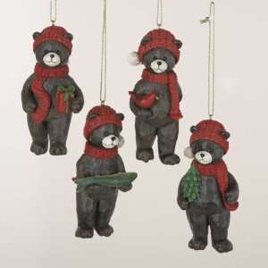  Club Pack of 12 Country Cabin Black Bear in Red Scarf 