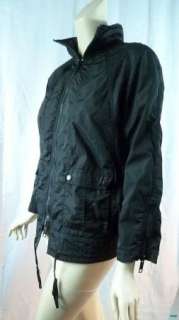 BURBERRY Black Rain Resistant Zip Front Windbreaker Jacket 2 Excl 